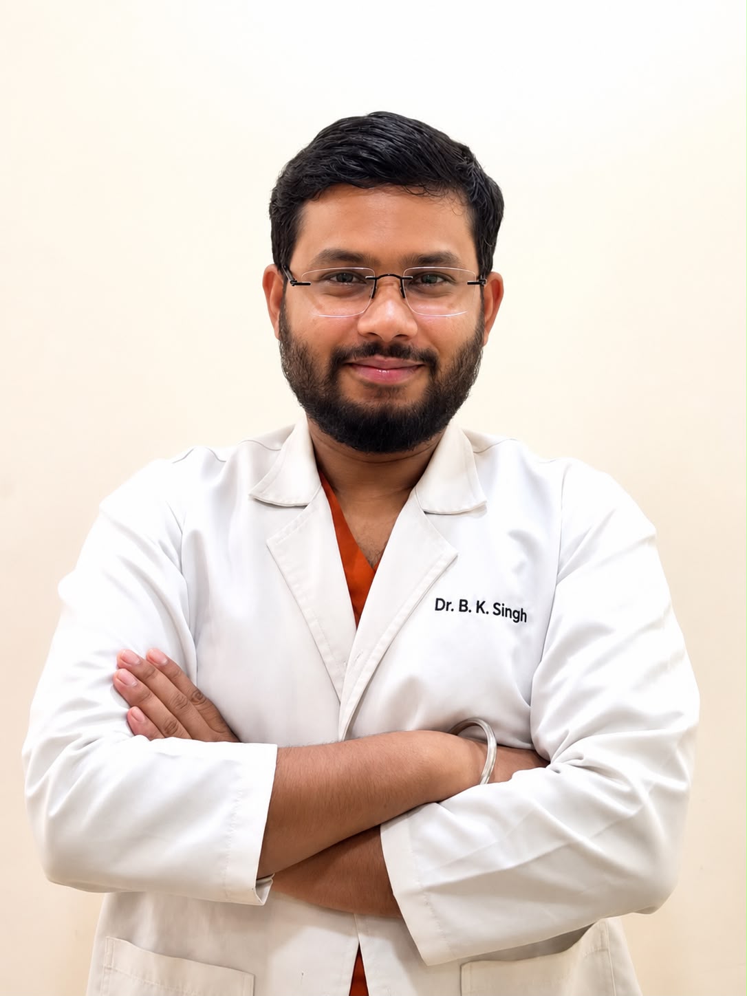 Dr. Bikash Kumar Singh, BAMS, in white clinical coat